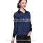 BLUE PRINTED SHIRT WITH CONTRAST COLLAR AND CUFF DESIGNER TOP LADIES NEW DESIGN FASHION TOP