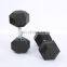 Wholesale Competitive Price 10Kg Dumbbell Set Black Rubber Hex Dumbbell
