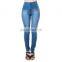 DiZNEW wholesale cheap price women side stripe blue republic jeans