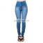 DiZNEW wholesale cheap price women side stripe blue republic jeans