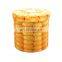 Customized beautiful round stool faux leather ottoman folding storage stool ottoman with storage