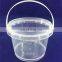 PP material food grade round shape 600ml clear plastic bucket