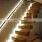 LED Home Used Straight Floating Staircase with Safety solid wood Stairs Steps
