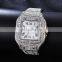 Hip Hop 22K Gold Plated Wrist Watche Micro CZ Stainless Steel Wristband Quartz Watch Men Luxury Iced Out Watch