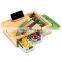 Free Sample Wholesale Kitchen 3 Compartments Multifunction Eco Friendly Organic Storage Bamboo Cutting Board With Grater Drawer
