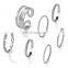 7pcs Fashion Jewelry Rings Set Hot Selling Metal Hollow Round Opening Women Finger Ring for Girl Lady Party Wedding Gifts