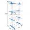 Mobile multi-layer clothes rack towel drying rack floor type double pole clothes drying rack