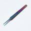 Colorful flat mouth tweezers anti-static stainless steel high-precision clip stamp plucking hair phone maintenance thickened flat head tweezers 13 tweezers