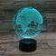 Touchable Switch 7 Color Changed Globe Night Light USB acrylic 3d led lamps base 3d optical illusion lamp