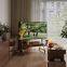 Solid wood TV cabinet with movable TV for home use, simple small apartment living room, integrated movable floor stand