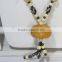 Hippie gemstone Necklace African Bone Jewelry Ball Beads Pendant