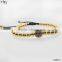 2016 fashion macrame bead bracelet with rose gold Plated 8mm Micro Pave Cz Beads