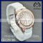 fashion bling rhinestone flower dial colorful ceramic strap watch*ceramic watch with rhinestone flower dial face