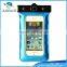 Swimming drifting diving pvc waterproof mobile phone pouch with thermometer