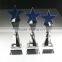 Crystal pyramid plaque with engraving crystal trophy