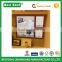 Cityscape Design Brown Wood Framed Wall Mounted Canvas Message Board & Photo Frame Set