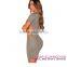 2016 hot sale Gray Faux Leather Strap Cut Out ladies new model dress