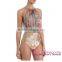 2016 Customized Wholesale Women Beach Wear Black Lace Up Sexy Swimsuit One Piece