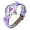 2016 new product purple cartoon leather child watch with bow nickel free ss back jam tangan