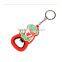 2016 cheap custom molded plastic rubber keyring bottle opener for advertising