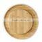 Round bamboo wood cheese board with 3 Knife set