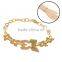 18K Gold Plated Steel Bracelet Shape 5 Viarous Size Butterflies linked Chain