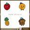 Latest design fashion hot popular cute lovely style enamel orange apple pineapple fruit brooch
