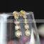 Kingman fashion 14k gold spiky snug crystal ball earrings