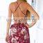 Wine red gothic banadage sexy backless ladies dress sets DME-3113