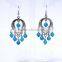 2016 Fashion Fancy Beads Tassels Dangle Metal Stud Earrings