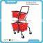 Metal Double Basket Shopping Cart Hand Trolley