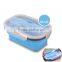 Blue Kitchen Foldable 1 Compartment Silicne Lunch Box