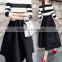 Stylish Fashion Women's Vintage Style A-line Pleated Flare Puff Skirt Solid Casual Plain Midi Skirt