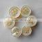 Real 4 Holes White MOP Shell Shirt Button in size 18L&14L with Round Rim on High End Clothings