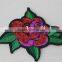 good looking 12*13cm sexy red flower pattern diamond patch sequin embroidery applique for dancer
