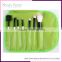 2016 Alibaba Best private label 10pcs synthetic kabuki makeup brush with Black/Silver