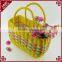 100% handcrafted shopping used hand basket plastic woven basket