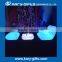 Unbreakable plastic material modern led light coffee table for living room