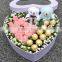 Artificial Rose Buds Foam Flower Heart Shaped Gift Box With Floral Foam
