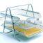 3 Tier Metal Mesh Desk stackable paper trays