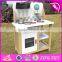 New style kids pretend play wooden toy play kitchen W10C293