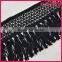 Hot selling long black tassel fringe trim for clothing WTPB-007