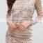 Latest Fashion Sexy Gorgeous Party Evening Dress Floral Design Embroidered Lace Hanky Hem Dress