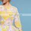 High Design Elegant Floral Printed Balloon Sleeve Back Zip Ladies Maxi Silhouette Dress
