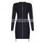 wholesale hot sale top quality ladies fashion new design women long sleeve bandage dress 2017