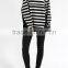 Oversized loose two color striped sweatshirt,sweatshirt extra long