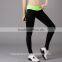 Ladies' Sports Wear Fashion Yoga Pants Black Plain Ninth Pants Running Pants Fitness Pants Sports Back Step with Zipper Pants