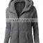 hot sale high quality super comfort custom zipper up women's hoodie coat