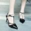 China 2017 Latest design Thick Heels Woman Sandals Shoe For Fancy Factory