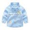 S33466W Full Sleeve Casual 3-8 Years Old Turn-down Collar White Blue Boys Blouses